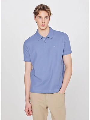 Wrangler Mavi Erkek Regular Fit Logo Baskılı Polo T-Shirt W2610158TF Erkek Polo T-Shirt