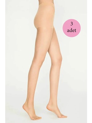 Teda 3 Adet Parlak Fit 15 Likralı Külotlu Çorap Açık Ten Teda Najmaddin