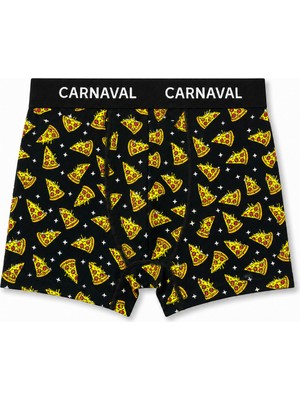 Carnaval Socks Carnaval Pizza Dilimi Desenli Premium Pamuklu Erkek Boxer