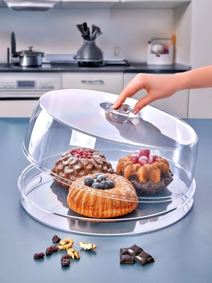 Yourhome Şeffaf Sunum Fanusu | Büyük Boy Kek ve Tatlı Servisi Maxi Kek Fanusu  34 cm