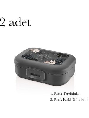 Duca Store 2 Adet Katı Sabun Saklama Taşıma Kutusu (Koyu Gri)