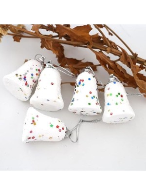 Duca Store 6 Adet Lüx Set Ağacı Süslemeleri Topları Topu Parti Asılı Top Yılbaşı Süsleri 6 cm Yeşil Yılbaşı Ağacı Süsü Beyaz