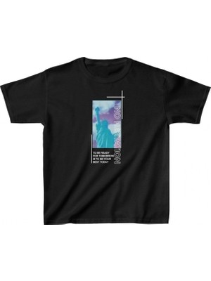 Hace Bazaar Baskılı T-Shirt - Siyah -