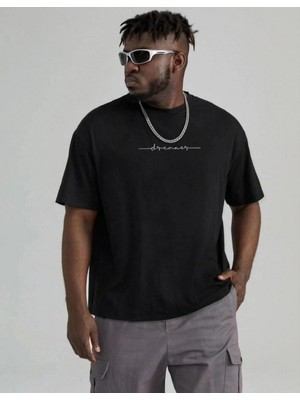 Hace Bazaar Baskılı Oversize T-Shirt - Siyah -