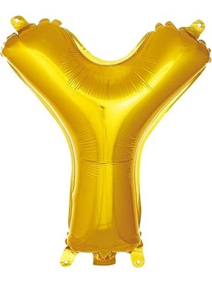 Duca Store Y Harfi 16 Inç Gold Renk Folyo Balon 36 cm (Altın)