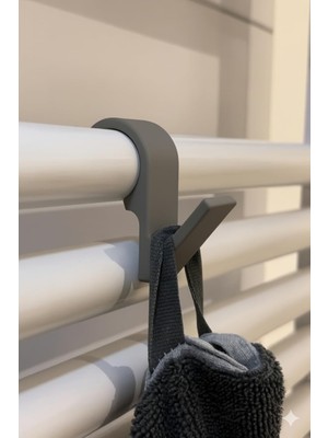 Duca Store Havlu Askılığı, 6'lı Set, Duşakabin ve Havlupan Petek Için, Banyo Mutfak Kancalı (Gri)
