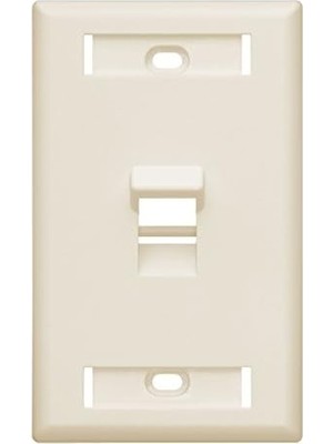Duca Store Leviton 42081-1TS 1 Bağlantı Noktalı Açılı Quickport Duvar Plakası, Id Pencereli, Açık Badem