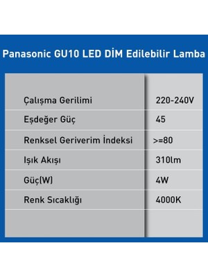 Duca Store GU10 LED Dim Lamba 4W 310LM 4000K