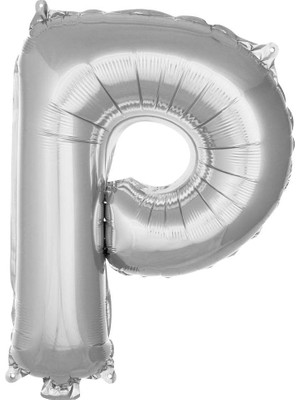 Duca Store P Harfi 16 Inç Gümüş Renk Folyo Balon 36 cm (Gümüş)