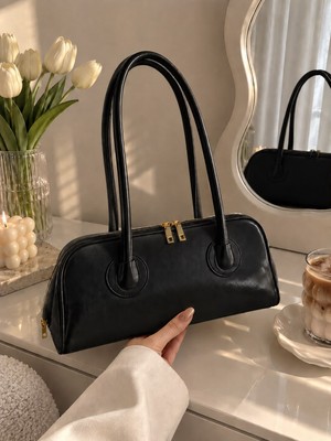 Victoria Valeria Rugan Görünümlü Uzun Saplı Kadın Omuz Çantası – Vintage Baget Model