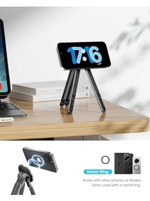 Duca Store Dizüstü Bilgisayar Macbook Stand Magsafe Ile Uyumlu Telefon Standı Manyetik Tripot 4in1 Portatif Kılıflı Alüminyum Portatif Bilgisayar Telefon Tablet Ile Uyumlu Stand