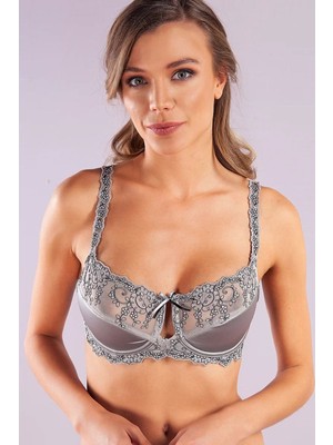 Beru Giselle Half Padded Bra, Gri Toparlayıcı  Konforlu ve Şık Sütyen Beru Najmaddin