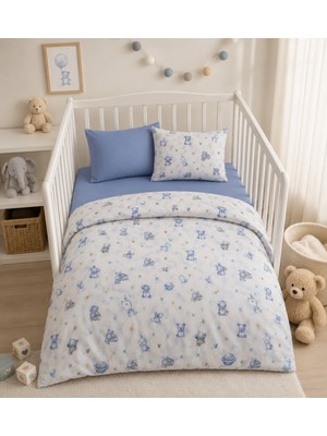 Vionetta Ranforce %100 Pamuk Bebek Nevresim Takımı Lastikli Çarşaf  2 Yastık