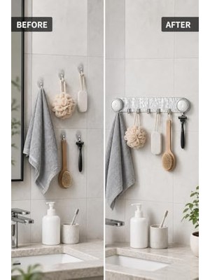 Duca Store Vakumlu Yapışkanlı Askılık Güçlü Duvar Askısı Delme Gerektirmez Mutfak Banyo Havlu Askılığı Su Geçirmez Çok Amaçlı Organizer Askı