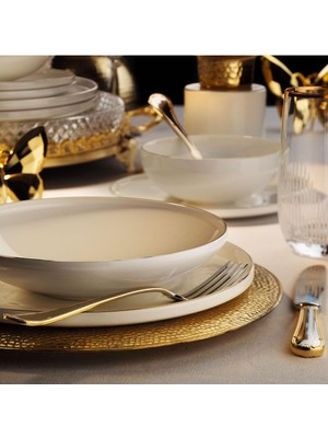 Meks Aryıldız Bone Porselen Gold 6 Kişilik 24 Parça Yemek Takımı
