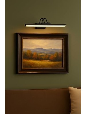 Duca Store Siyah Kasa LED Flüt Resim Aplik | 6W | 3200K Gün Işığı | 35CM | Duvar Tipi Ayna/tablo Üstü Dekoratif Işık | IP20 Iç Mekan Kullanım