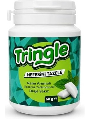 Duca Store Tringle Nane Aromalı Draje SAKIZ60 G | Şekersiz Tatlandırıcılı Sakız| Ferah Nane Aromalı Pratik Draje Sakız | Günlük Kullanıma Uygun