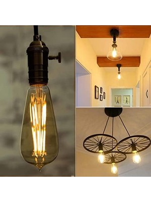 Duca Store 4W Dim Rustik LED Ampul Sarı Işık Armut Edison Ampul