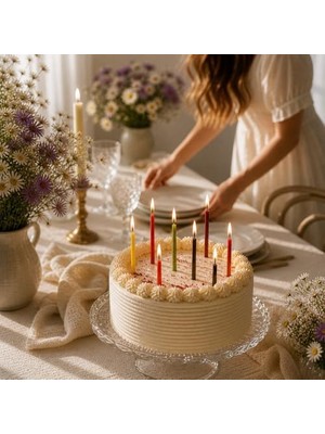 Duca Store 5 Renk Balmumu Mum (Beeswax Candle) 40 Adet 20 cm Ince Uzun Dilek ve Doğum Günü Mumu Doğal El Yapımı Parti Ritüel