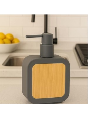 Duca Store Mat Antrasit Sabunluk | Ahşap Desenli Lüks, Ergonomik Tasarım, Ahşap Dispenser