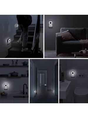 Duca Store LED Gece Lambası, Duvara Takılan LED Gece Lambası, Alacakaranlık Sensörlü, 0.5W Gece Aydınlatması, Koridor, Merdiven, Mutfak, Banyo ve Yatak Odası Için (6'lı Paket)