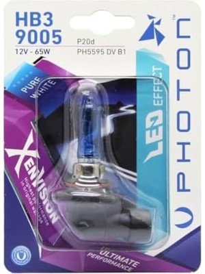 Duca Store Ampul Hb3 9005 12V 65W Xen Vision (Tekli Blister) (Beyaz Işık) 6000K Pht PH5595 Dv B1