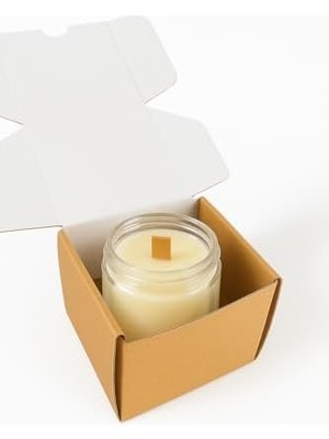 Duca Store Kahve Kokulu Dekoratif Ahşap Fitil 200 ml Kutulu Hediyelik Kavanoz Mum