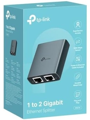 Duca Store EH210 Gigabit Ethernet Splitter 1 To 2, Lan Çoğaltıcı 1000 Mbps, Usb-C Güçlü, Dual Port Ethernet Bölücü, Tak Çalıştır Network Splitter