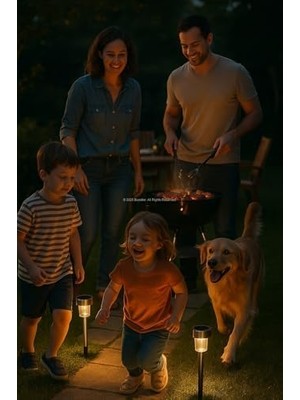 Duca Store Güneş Enerjili Bahçe Lambası Seti, 10 Adet, Su Geçirmez Plastik, LED Aydınlatmalı, Dış Mekan, Dekoratif Solar Lamba, Otomatik Şarjlı, Geceleri Işıklı, Bahçe Yolu Lambası