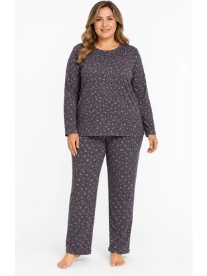 Sleeproom Büyük Beden Mevsimlik Pointiel Yıldız Desen Pijama Takımı