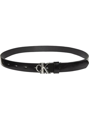 Calvin Klein Kadın Facet Ck Buckle Glossy Strap 25MM Kemer