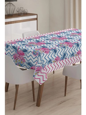 Rem Home Remhome Çiçek Desenli Dijital Baskılı 3D Masa Örtüsü - 140 x 220 cm