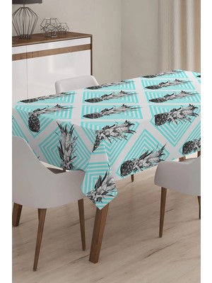 Rem Home Remhome Ananas Resimli Dijital Baskılı 3D Masa Örtüsü - 140 x 180 cm