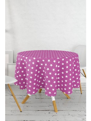 Rem Home Remhome Modern Yıldız Desenli Dijital Baskılı Yuvarlak Masa Örtüsü - Çap 140CM 140 x 140 cm