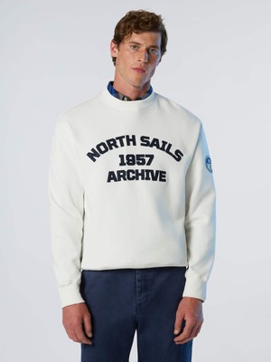 North Sails Archive Nakış Detaylı Pamuk Erkek Bisiklet Yaka Sweatshirt