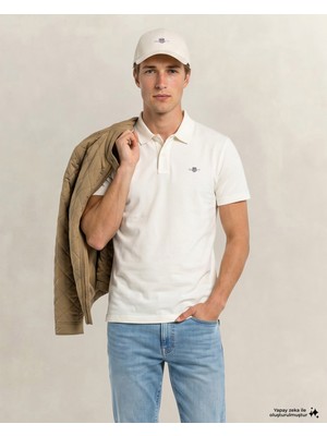 Gant Erkek Beyaz Regular Fit Logolu Polo Yaka T-Shirt 2426198T.113