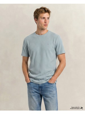 Gant Erkek Yeşil Bisiklet Yaka Regular Fit Logolu T-Shirt 2326180T.10