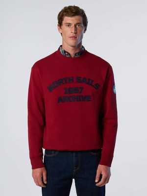 North Sails Archive Nakış Detaylı Pamuk Erkek Bisiklet Yaka Sweatshirt