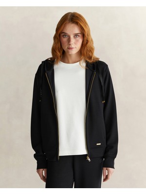 Gant Kadın Siyah Kapüşonlu Sweatshirt 42525122T.5