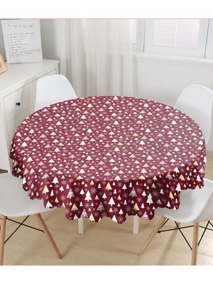 Rem Home Remhome Renkli Zeminli Çamağacı Desenli Dijital Baskılı Modern Yuvarlak Masa Örtüsü Çap 140CM 140 x 140 cm
