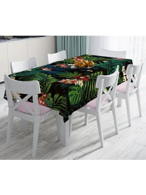 Rem Home Remhome Yeşil Özel Tasarım Dijital Baskılı Dertsiz Masa Örtüsü 120×140 cm