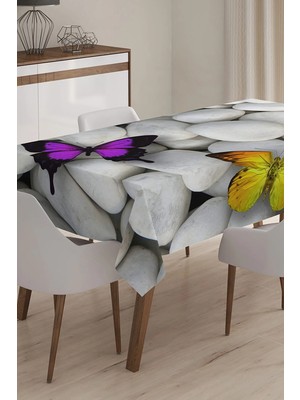 Rem Home Remhome Özel Tasarım 3D Dijital Baskılı Masa Örtüsü - 120 x 140 cm