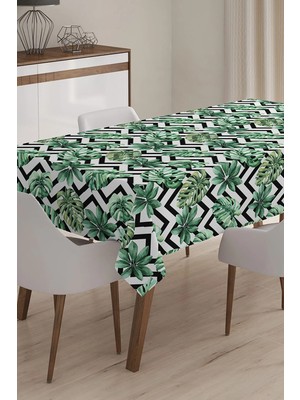 Rem Home Remhome Yaprak Temalı Dijital Baskılı Masa Örtüsü - 140 x 220 cm