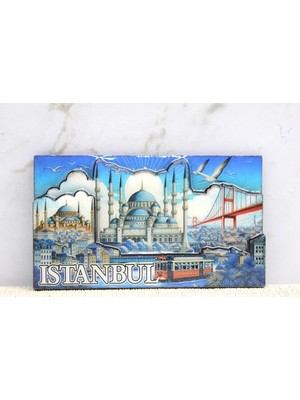 Hace Bazaar Ahşap Istanbul Temalı Magnet -Hcb
