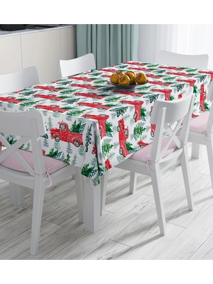 Rem Home Remhome Beyaz Zemin Üzerinde Çamağacı Desenli Dijital Baskılı Masa Örtüsü 90 x 90 cm