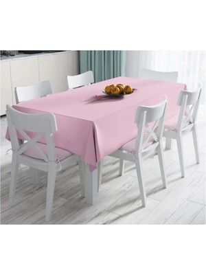 Rem Home Remhome Pembe Zeminli Altın Gül 3D Baskılı Leke Tutmaz Masa ÖRTÜSÜ-120X140 cm
