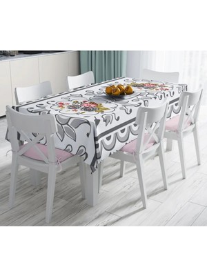 Rem Home Remhome Özel Tasarım Dijital Baskılı Leke Tutmaz Masa ÖRTÜSÜ-120X140 cm 90 x 90 cm