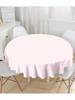 Rem Home Remhome Pembe Renkli Dijital Baskılı Yuvarlak Masa Örtüsü - Çap 140CM 140 x 140 cm