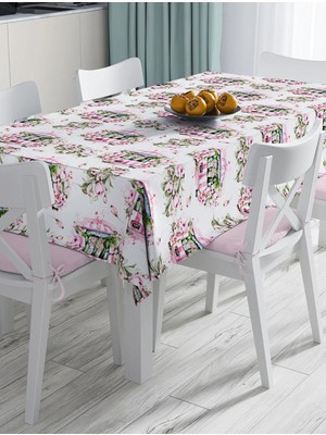 Rem Home Remhome Çiçek Demetleri Özel Tasarım Dijital Baskılı Dekoratif Masa Örtüsü 90 x 90 cm