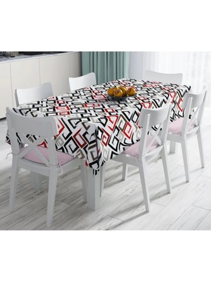 Rem Home Remhome Labirent Çizimli Modern Dijital Baskılı Leke Tutmaz Masa Örtüsü 90 x 90 cm
